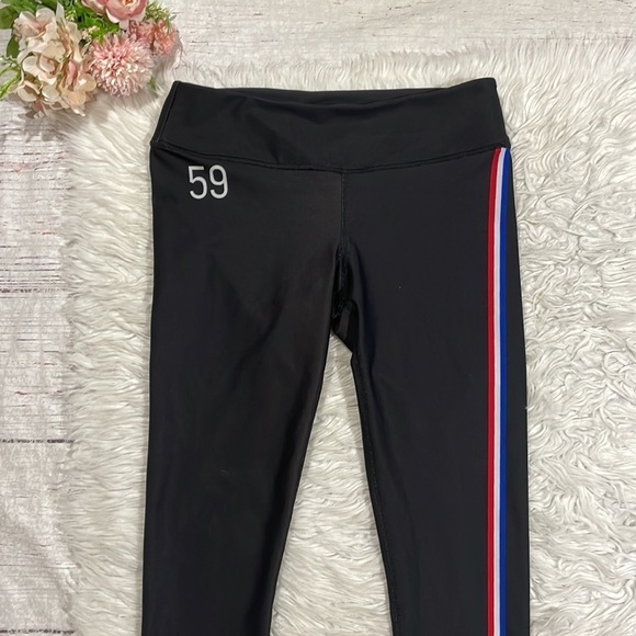 Splits59 Single Racer Stripe Logo Mid Rise 7/8 Leggings - Picture 7 of 10